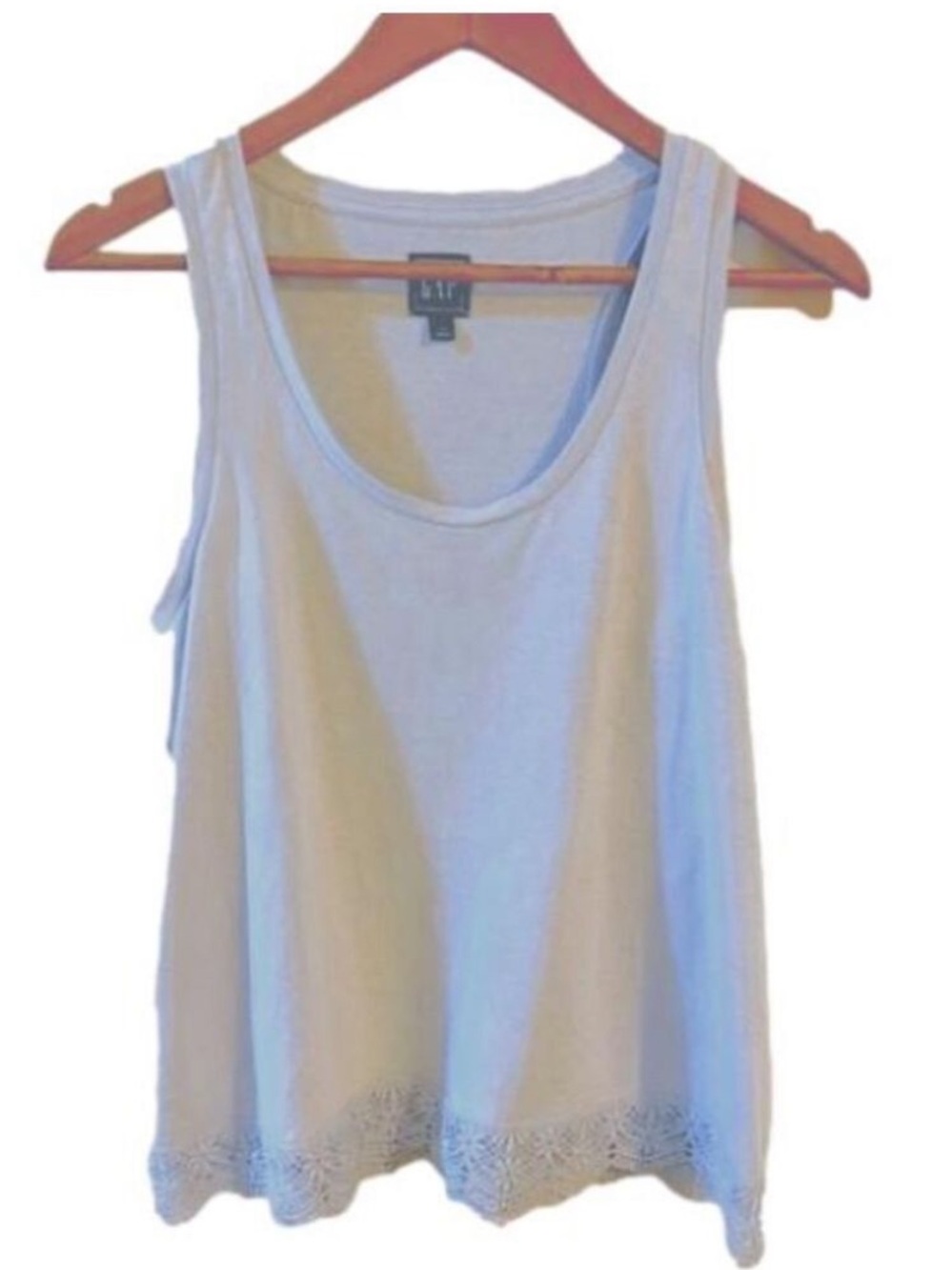 14. GAP Lace hem tank top.